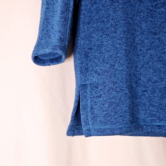 Lands' End Womens Two-toned Blue Mock Turtleneck Knit Sweater Size Large - Picture 4 of 7